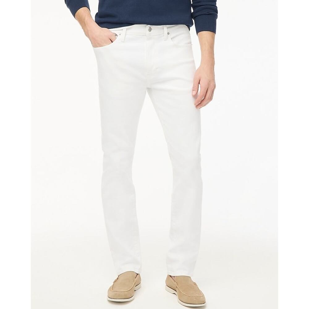J.Crew Factory Straight Fit White Jeans Signature Flex W32 L32 NWOT